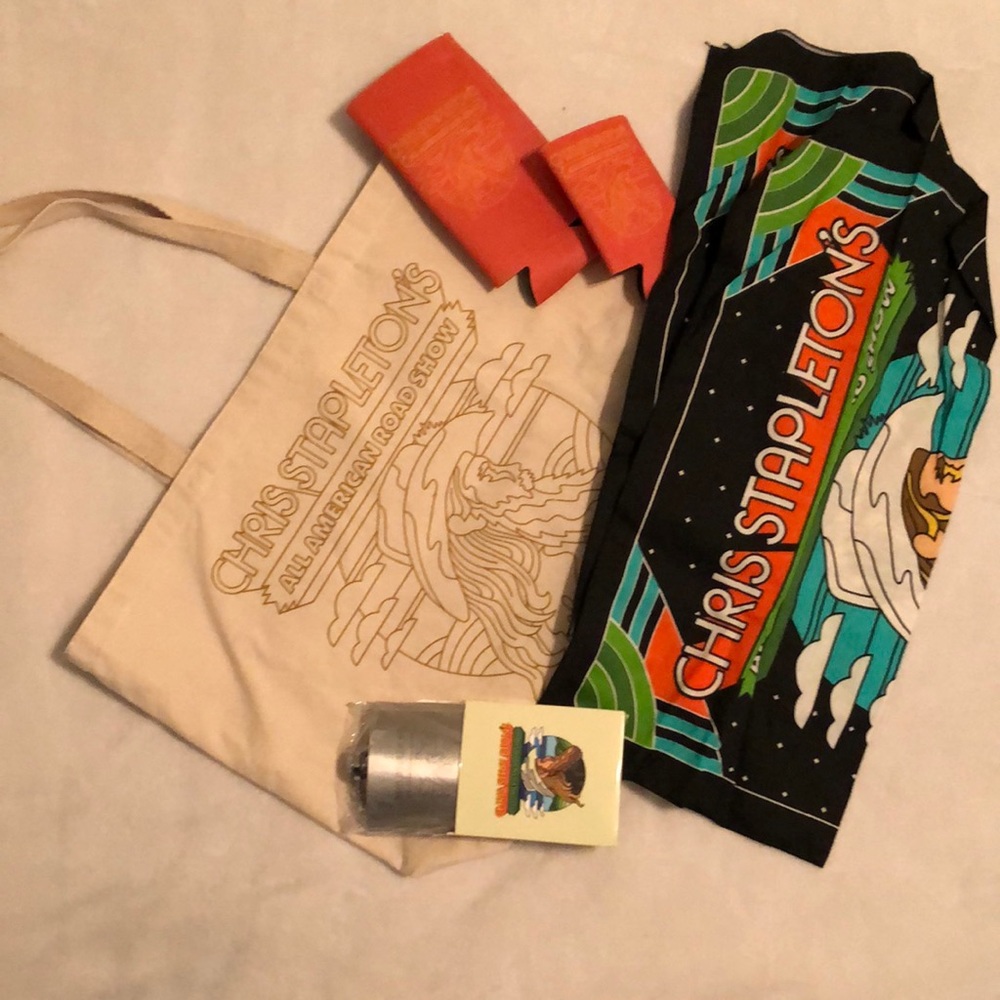 Chris Stapleton canvas tote bag, bandanas, flask  souvenirs